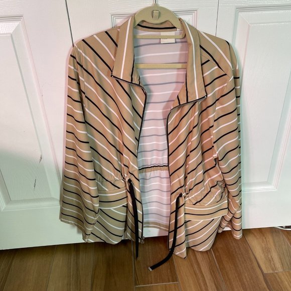 Chico's Zenergy  Striped Zip up Jacket Size  or 16 - Picture 3 of 8